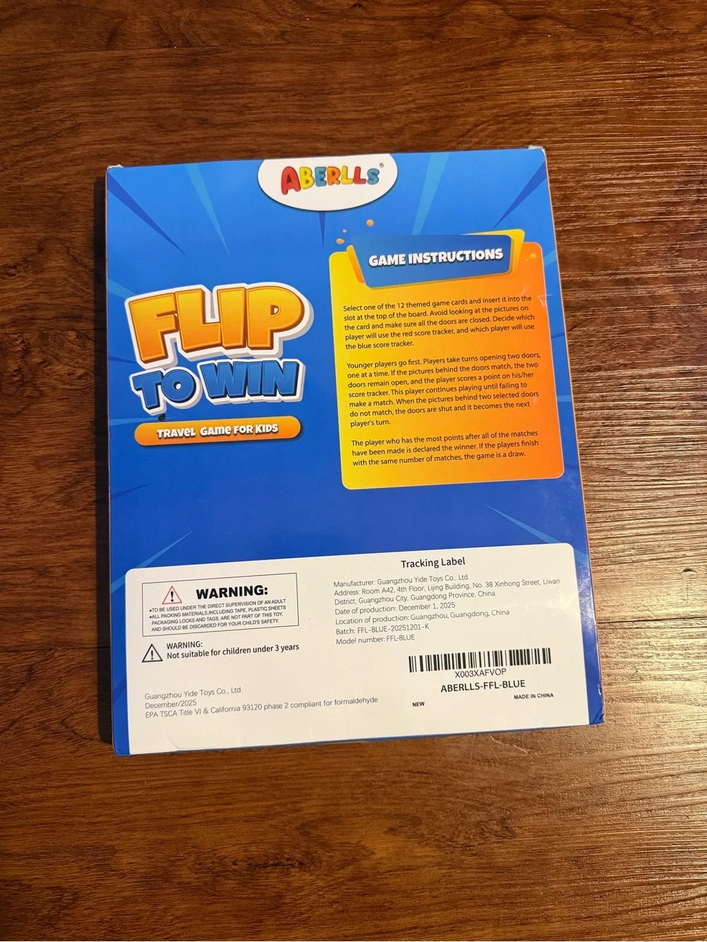 Flip To Win Travel Game for Kids - Blue
